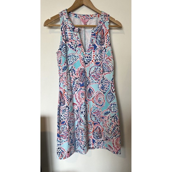 Lily Pulitzer Blue Pink Shell Me About It Estrada Mini Dress Size Small - Picture 3 of 11